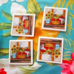 Coasters Sunflower Apple theme.